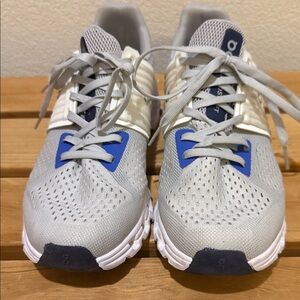 Gray and Blue Athletic Sneakers